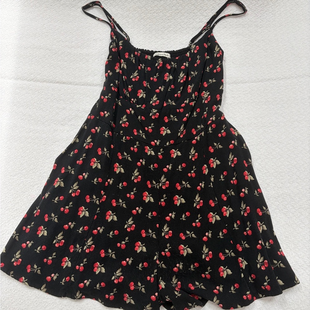 Abercrombie and Fitch Scoop Neck Cherry Romper Size Small